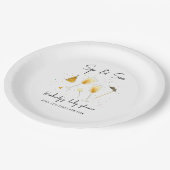 Sprinkle Sip and See Champagner Glass Baby Dusche Pappteller (Schrägansicht)