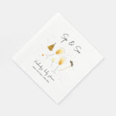 Sprinkle Sip and See Champagner Glass Baby Dusche Serviette (Ecke)