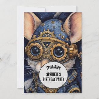 Sprinkle Steampunk Tierischer Individuelle Name Einladung