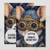 Sprinkle Steampunk Tierischer Individuelle Name Einladung (Vorne/Hinten)