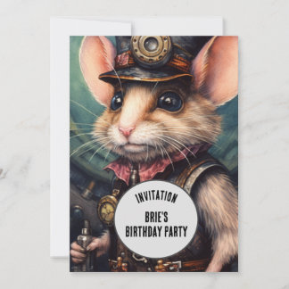 Sprinkle Steampunk Tierischer Individuelle Name Einladung