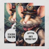 Sprinkle Steampunk Tierischer Individuelle Name Einladung (Vorne/Hinten)