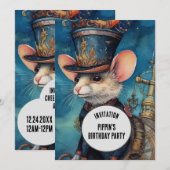 Sprinkle Steampunk Tierischer Individuelle Name Einladung (Vorne/Hinten)