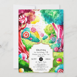 Sprinkle Watercolor Candyland Birthday Einladung