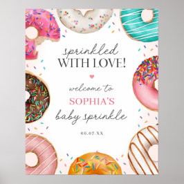 Sprinkled Donut Baby Dusche Begrüßungszeichen Poster