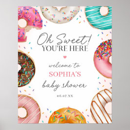 Sprinkled Donut Baby Dusche Begrüßungszeichen Poster