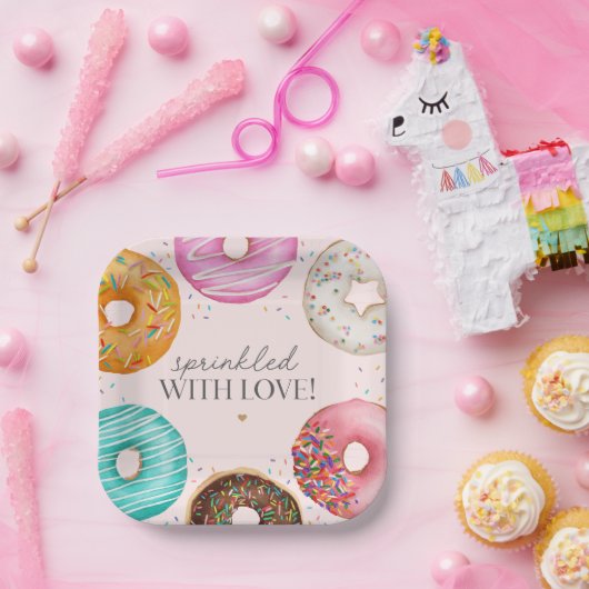 Sprinkled Donut Baby Sprinkle Party Tischdekor Pappteller (Party)