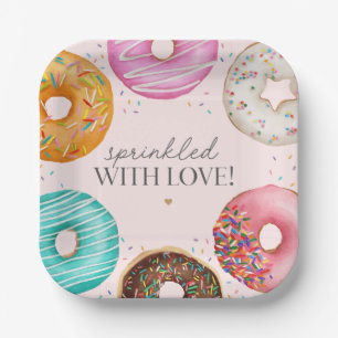 Sprinkled Donut Baby Sprinkle Party Tischdekor Pappteller
