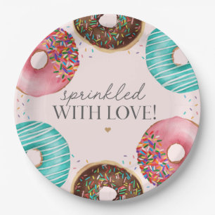Sprinkled Donut Baby Sprinkle Party Tischdekor Pappteller