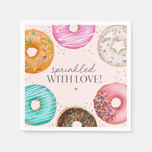 Sprinkled Donut Baby Sprinkle Party Tischdekor Serviette (Vorderseite)