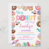 Sprinkled Donut Birthday Party for Girl Invitation Einladung (Vorderseite)