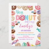 Sprinkled Donut Birthday Party for Girl Invitation Einladung (Vorne/Hinten)