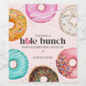 Sprinkled Donut Geburtstagsparty oder Babydusche Weinetikett (Einzelnes Label)