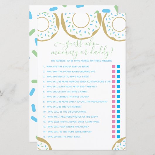 Sprinkled mit Liebe Ratet, wer? Spiel (Vorne/Hinten)