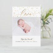 Sprinkled Stars, Geburtshinweis + Danke Einladung (Stehend Vorderseite)