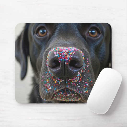 Sprinklen auf einer schwarzen Labrador-Retriever-N Mousepad (Mit Mouse)