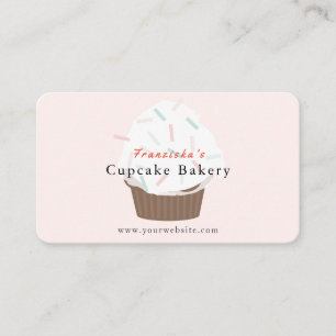 Sprinklen Cupcake Blush Pink Bäckerei Business Car Visitenkarte