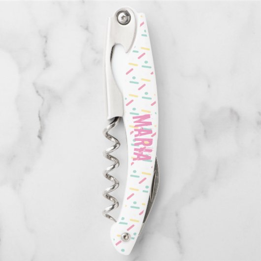 Sprinklen farbiger Monogrammname Kellnermesser (Vorderseite)