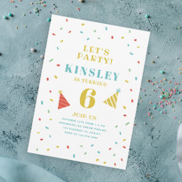 Sprinklen Farbiges Kindergeburtstag Party Einladung