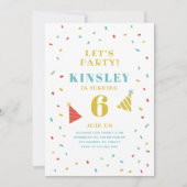 Sprinklen Farbiges Kindergeburtstag Party Einladung (Vorderseite)