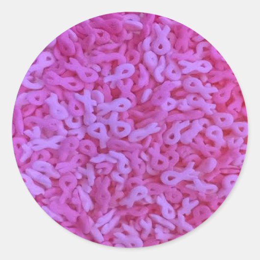 Sprinklen für die Brustkrebserkrankung in Rosa Rib Runder Aufkleber (Vorderseite)