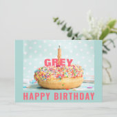 Sprinklen Geburtstagskuchen 2 flache Grußkarte abl (Stehend Vorderseite)