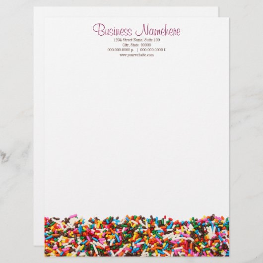 Sprinklen gefüllt briefkopf (Vorne/Hinten)