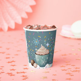 Sprinklen Hot Cocoa Winter Snowflakes Babydusche Pappbecher