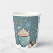 Sprinklen Hot Cocoa Winter Snowflakes Babydusche Pappbecher (Rückseite)