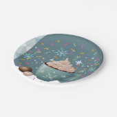 Sprinklen Hot Cocoa Winter Snowflakes Babydusche Pappteller (Schrägansicht)