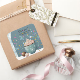 Sprinklen Hot Cocoa Winter Snowflakes Babydusche Quadratischer Aufkleber