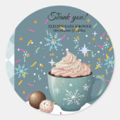 Sprinklen Hot Cocoa Winter Snowflakes Babydusche Runder Aufkleber (Vorderseite)