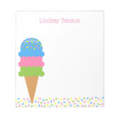 Sprinklen Ice Cream Cone Personalisiert Notepad Notizblock (Vorderseite)