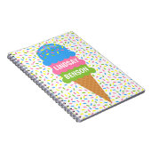 Sprinklen Ice Cream Cone Personalisiertes Notebook Notizblock (Rechte Seite)