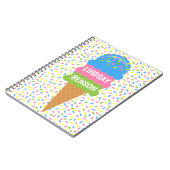 Sprinklen Ice Cream Cone Personalisiertes Notebook Notizblock (Linke Seite)