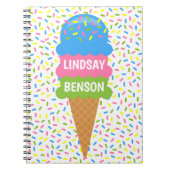 Sprinklen Ice Cream Cone Personalisiertes Notebook Notizblock (Vorderseite)