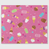 Sprinklen, Kuchen, Eis und Popsikel scat Geschenkpapier (Flach)