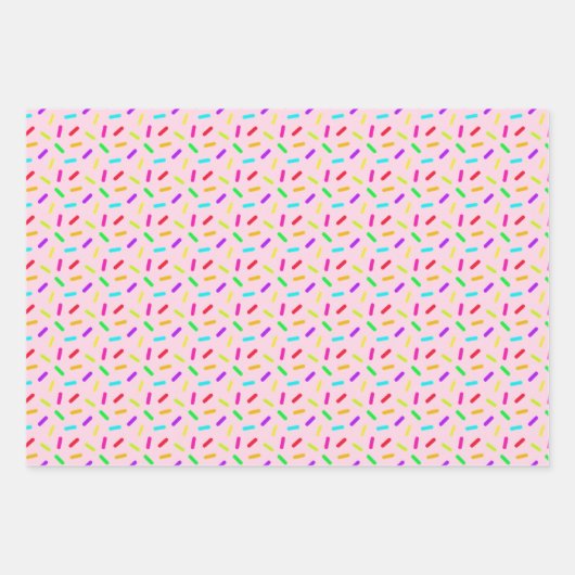 Sprinklen Muster farbenfroh, benutzerdefiniert ros Geschenkpapier Set (Vorderseite 2)