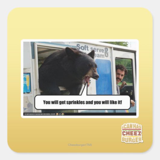 Sprinklen Quadratischer Aufkleber (Vorderseite)