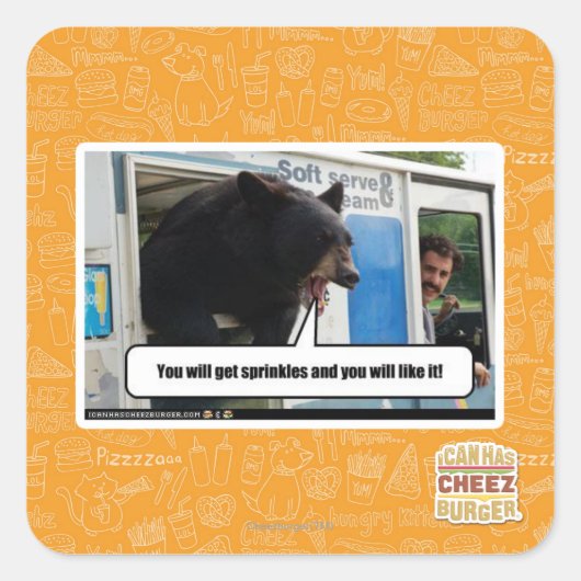 Sprinklen Quadratischer Aufkleber (Vorderseite)