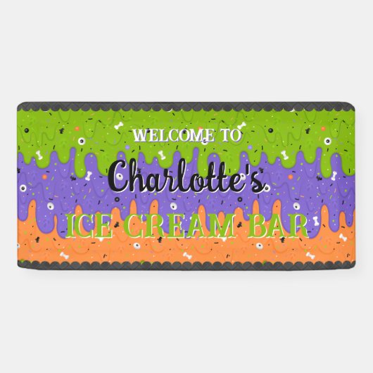 Sprinklen und Halloween-Eiscreme Banner (Horizontal)