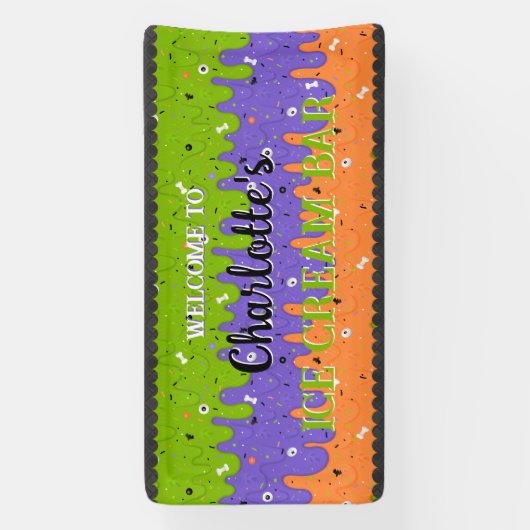 Sprinklen und Halloween-Eiscreme Banner (Vertikal)