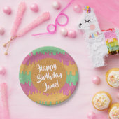 Sprinklen und Regenbogen Sherbet Eiscreme Geburtst Pappteller (Party)