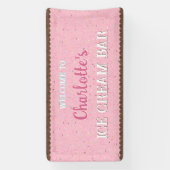 Sprinklen und rosa Eiscreme Banner (Vertikal)