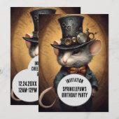 Sprinklepaws Steampunk Animal Individuelle Name Einladung (Vorne/Hinten)