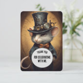 Sprinklepaws Vielen Dank Steampunk Tier Custom Dankeskarte (Stehend Vorderseite)