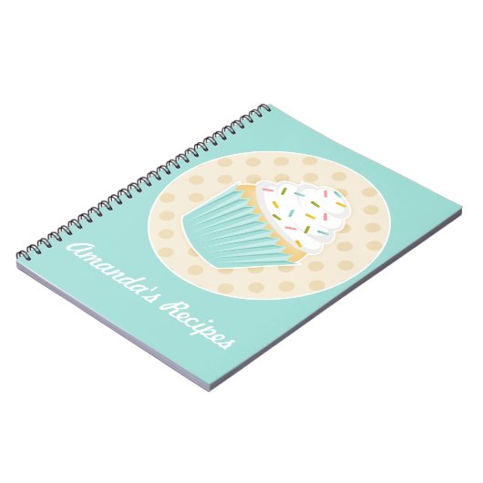 Sprinkler Cupcake Rezept Notebook Notizblock (Linke Seite)