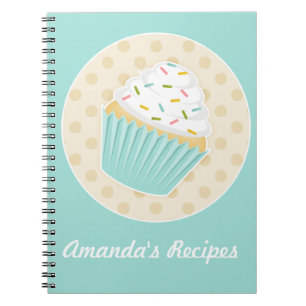 Sprinkler Cupcake Rezept Notebook Notizblock