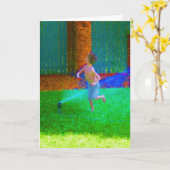 Sprinkler Dance Karte (Gelbe Blume)