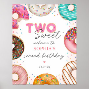 Sprinkler Donut 2. Geburtstag Begrüßungszeichen Poster